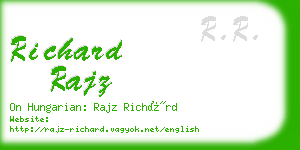 richard rajz business card